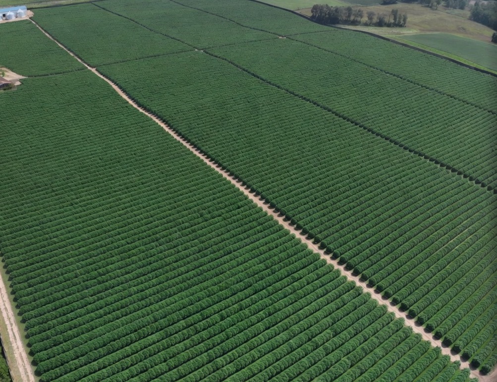 Aerial view of Grip cultivation, Cass County, Michigan